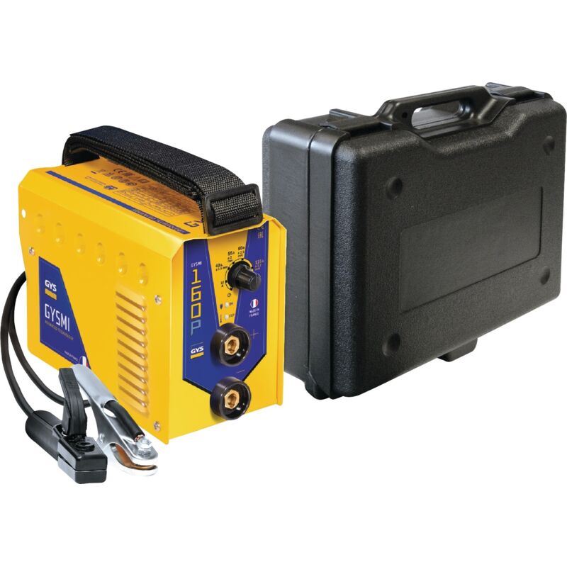 foto del prodotto gys saldatrice con tenologia inverter mi 160p fornito con cavo di massa e portaelettrodo 030077