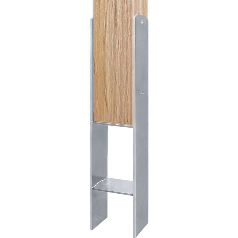 foto del prodotto h base post vite per fissaggio pali legno staffa porta palo da avvitare manica di supporto, zincati a caldo, lunghezza 600 mm 2 pezzi da 121 mm 