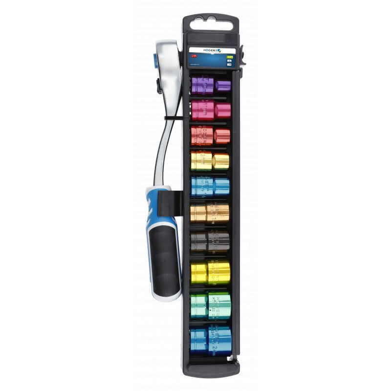 foto del prodotto h gert ht1r382 acciaio al cromo vanadio 10,11,12,14,15,17,19,22,24 mm 10 pezzo i nero, blu