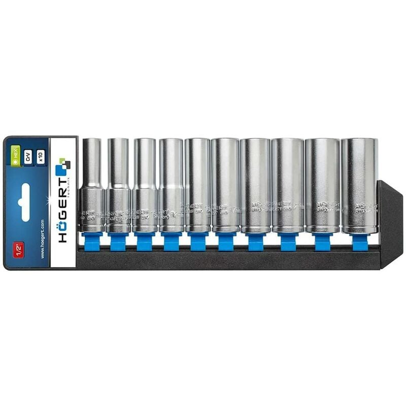 foto del prodotto h gert technik set chiavi a bussola, set bussole in lega di acciaio al cromo vanadio, 76 mm, chiave a bussola, kit chiavi a bussola, colore nero,