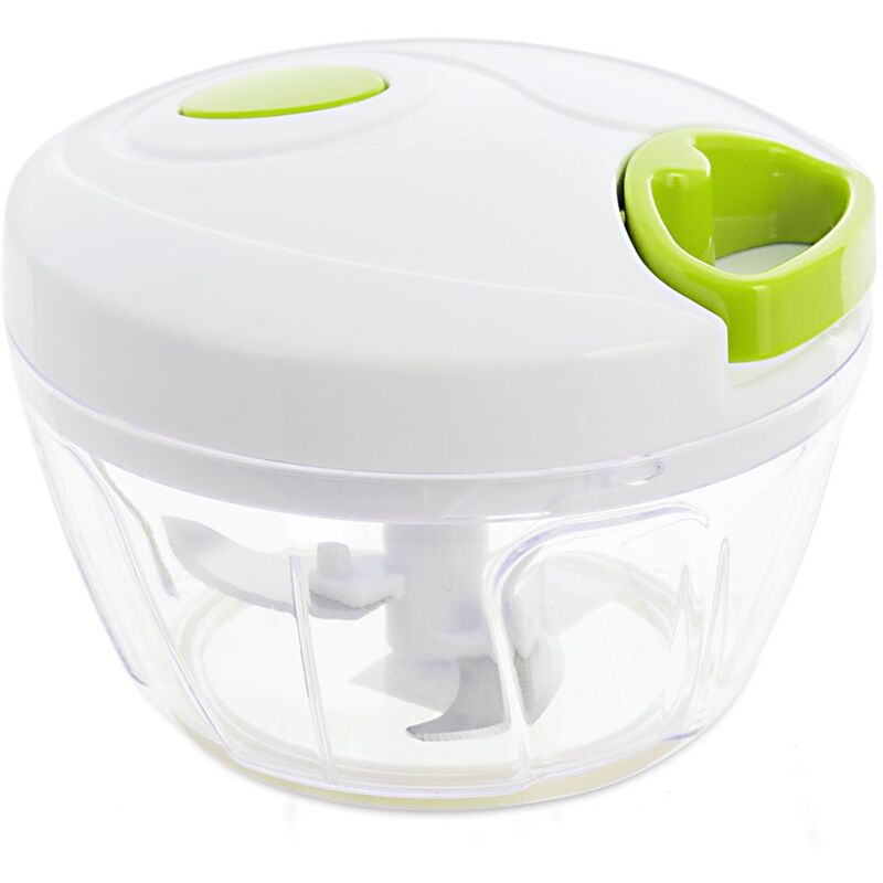 foto del prodotto h h hand chopper tritatutto manuale a corda per frutta e verdura, bianco verde lime