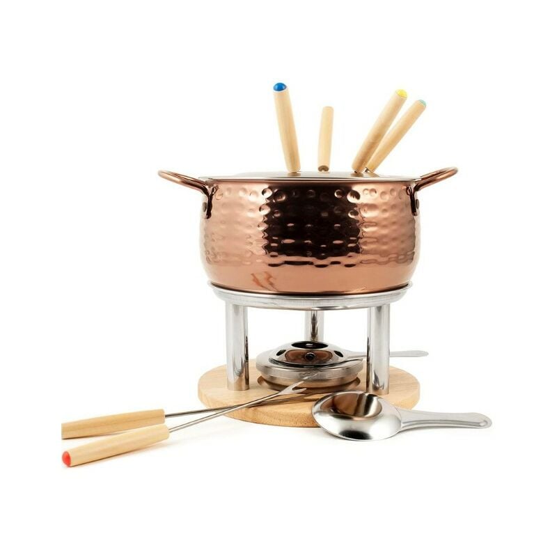 foto del prodotto h h set fonduta e bourguignonne in acciaio rose 11pz