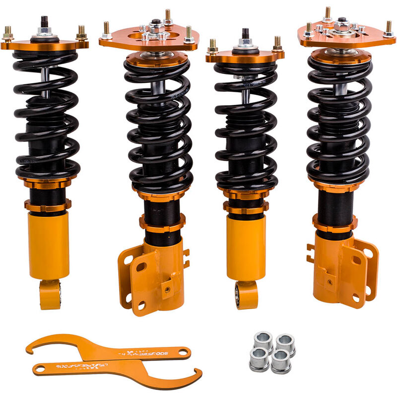 foto del prodotto h henverstellbares gewindefahrwerk f r subaru liberty legacy be 3.0 1999 2004gewindefahrwerk f r subaru legacy iii 2000 2004 be limousine coil over