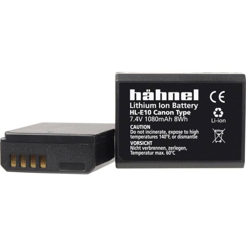 foto del prodotto h hnel fototechnik hl e10 batteria ricaricabile fotocamera sostituisce la batteria originale camera lp e10 7.4 v 1080