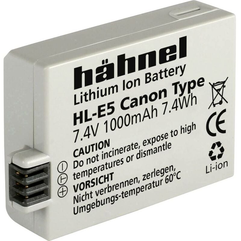 foto del prodotto h hnel fototechnik hl e5 batteria ricaricabile fotocamera sostituisce la batteria originale camera lp e5 7.4 v 1000 m