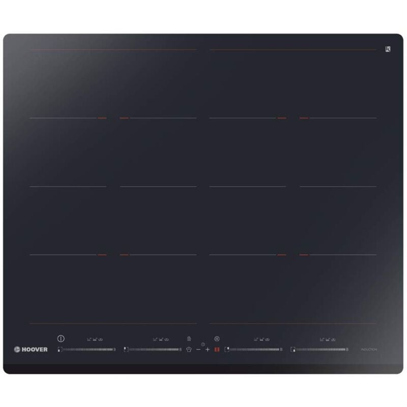 foto del prodotto h hob 700 hifs4bv, piastra a induzione 4 fuochi 2 flex, controllo indipendente, 9 potenze, riscaldamento rapido, timer, 7400 w, smussata, 60 cm,