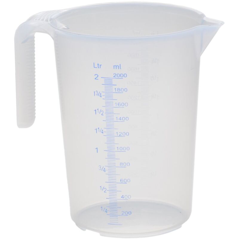 foto del prodotto h nersdorff caraffa graduata da 2.000 ml, pp, 2 scale manico aperto, trasparente, impilabile
