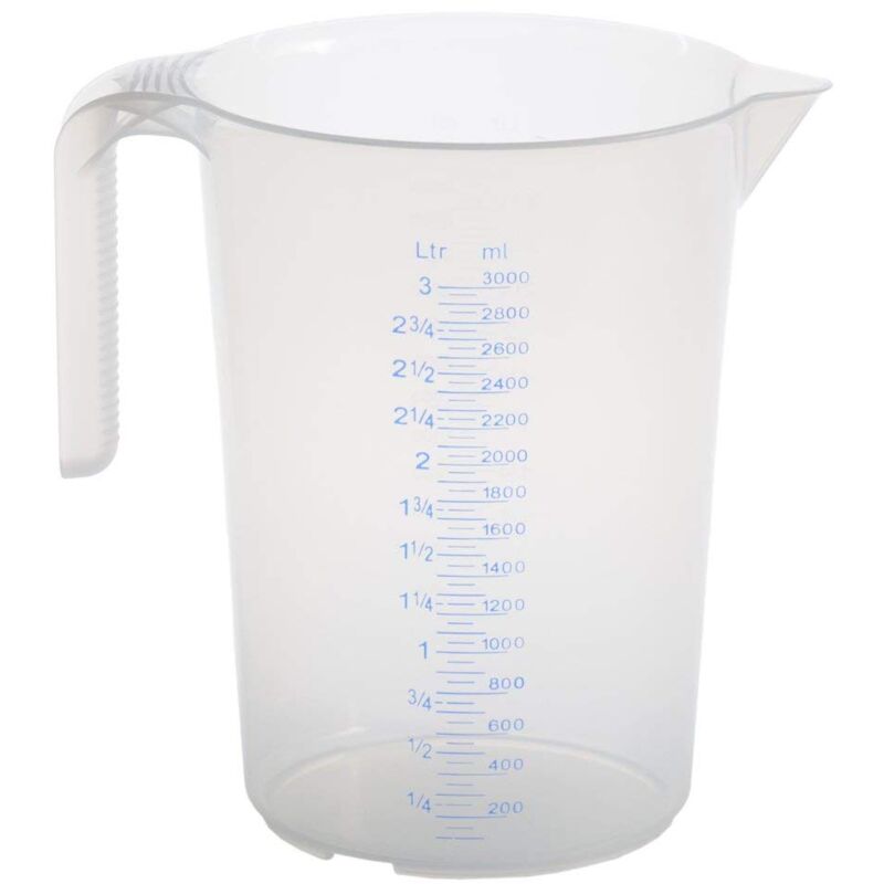 foto del prodotto h nersdorff caraffa graduata da 3.000 ml, pp, 2 scale manico aperto, trasparente, impilabile