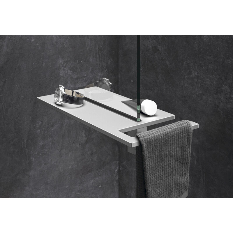 foto del prodotto h ppe select porta asciugamani con ripiano 40 x 22 cm, argento opaco sl2401087 