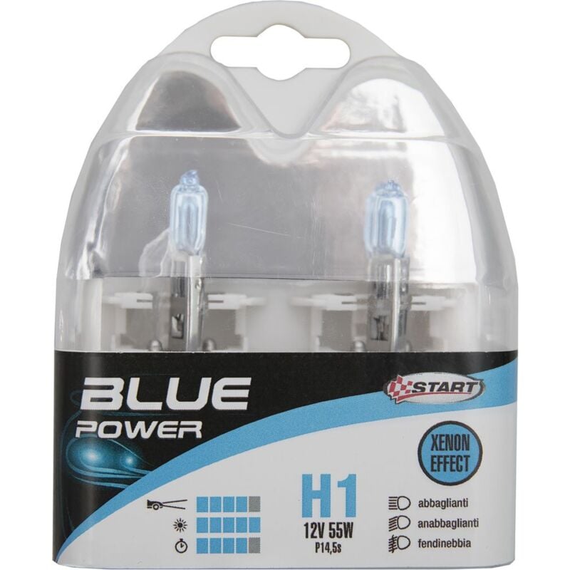 foto del prodotto h1 blue power coppia di lampadine xenon per luci auto 12v 55w p14,5s