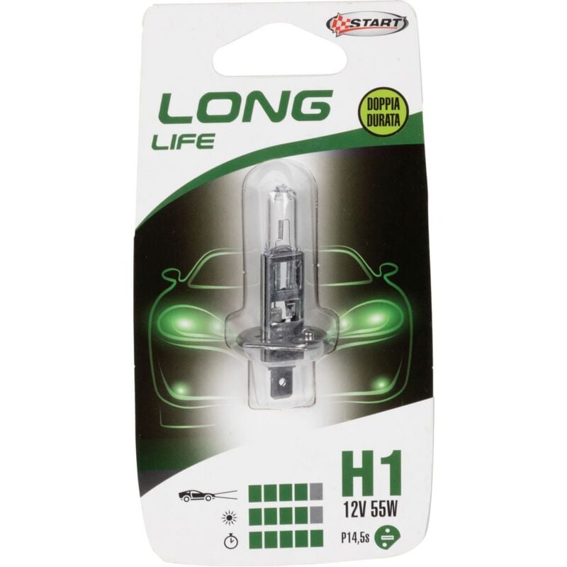 foto del prodotto h1 long life lampadina singola per luci auto 12v 55w p14,5s