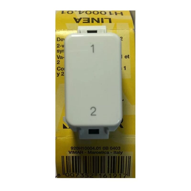 foto del prodotto h1004.01 deviatore simbolo 1 e 2 1p 10ax 250v bianco vimar
