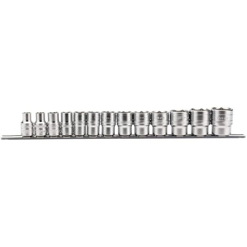 foto del prodotto h13 a sr quadrangolare imperial prese su una guida in metallo, blu, 1 5,1 cm, set di 13 pezzi draper