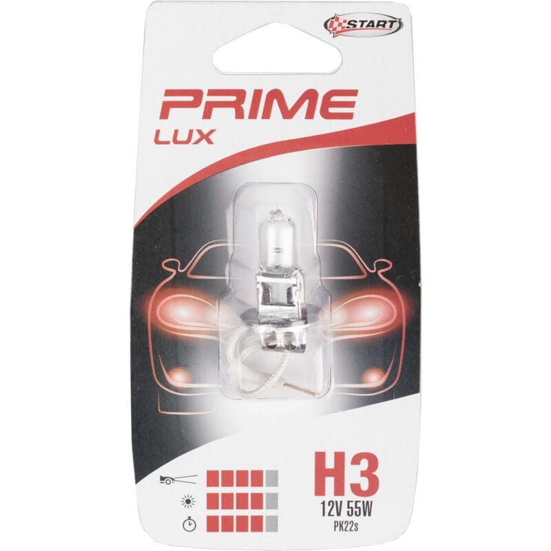 foto del prodotto h3 lampadina singola alogena per luci auto 12v 55w pk22s