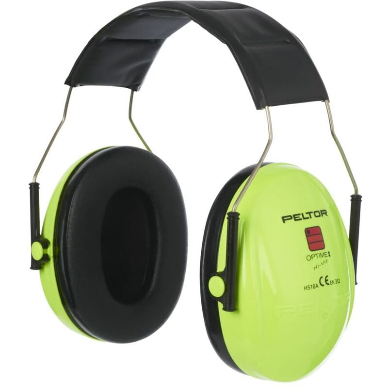 foto del prodotto h510a 470 gb cuffie di protezione, temporale, 27 db, hi viz, verde 3m