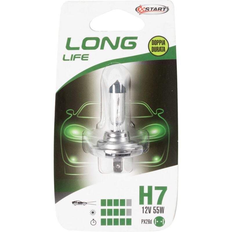 foto del prodotto h7 long life lampadina singola per luci auto 12v 55w px26d