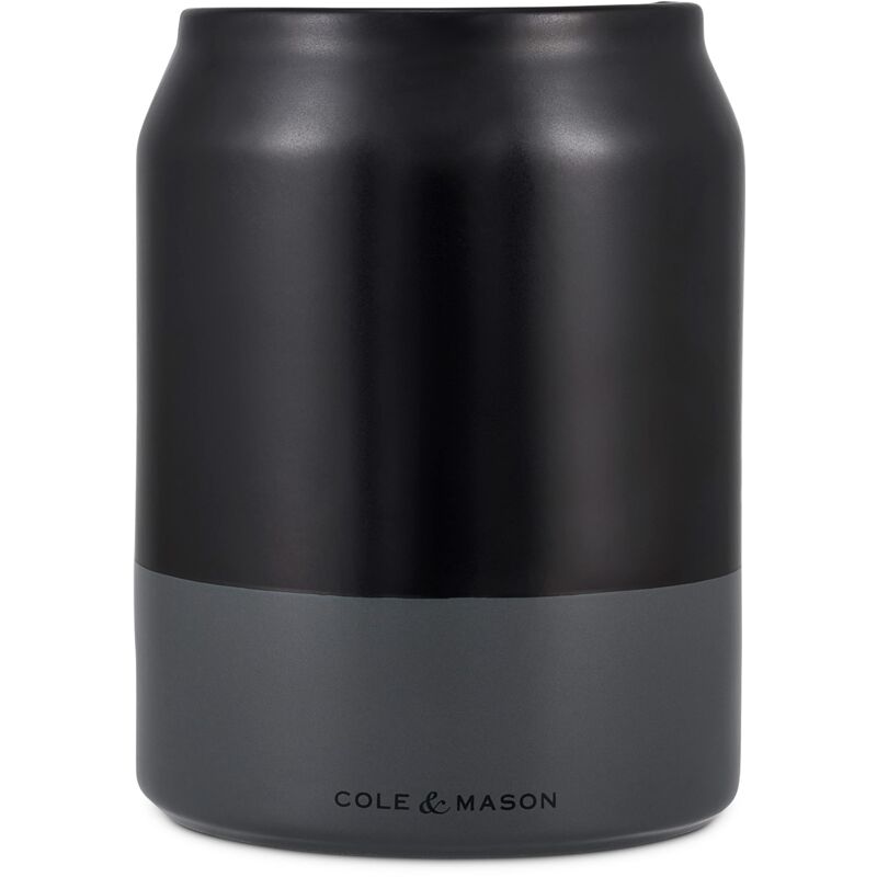 foto del prodotto h822140 linton vaso porta utensili da cucina, ceramica, nero, grigio, 160mm x 120mm, barattolo organizer cucina per utensili - cole&amp;mason