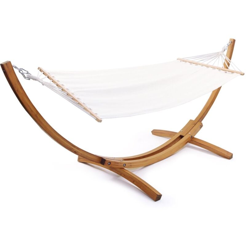 foto del prodotto habitat et jardin amaca di legno con tela di cotone dallas 3 m ecru