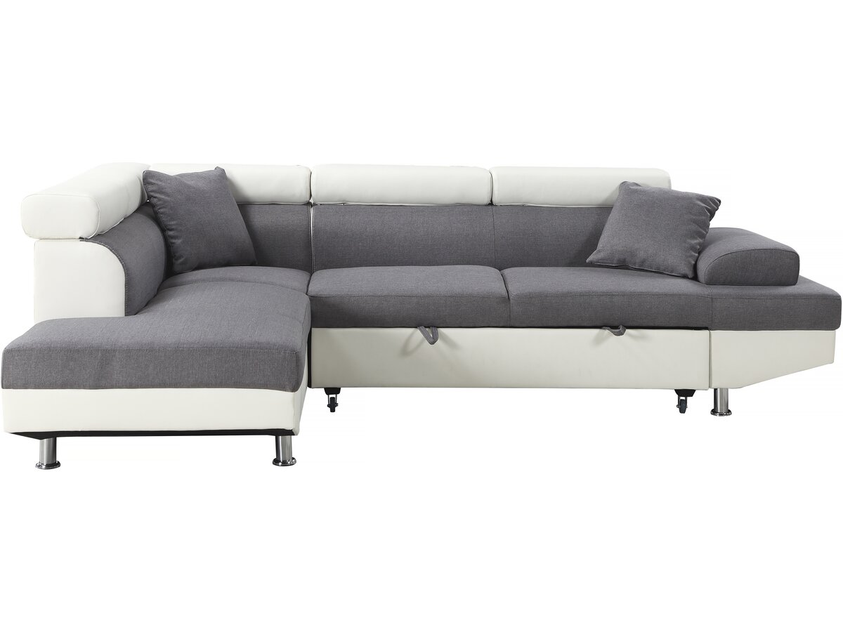 foto del prodotto habitat et jardin divano ad angolo convertibile sophia luxe 265 x 190,5 x 80 91 cm bianco grigio 5 posti angolo sinistro