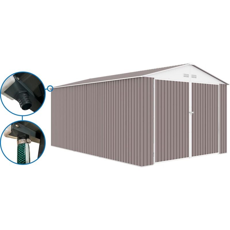 foto del prodotto habitat et jardin - garage in metallo 'nevada' - 15,36 m con grondaia