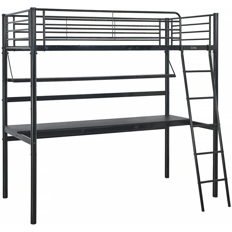 foto del prodotto habitat et jardin letto a soppalco alona 90 x 190 cm nero