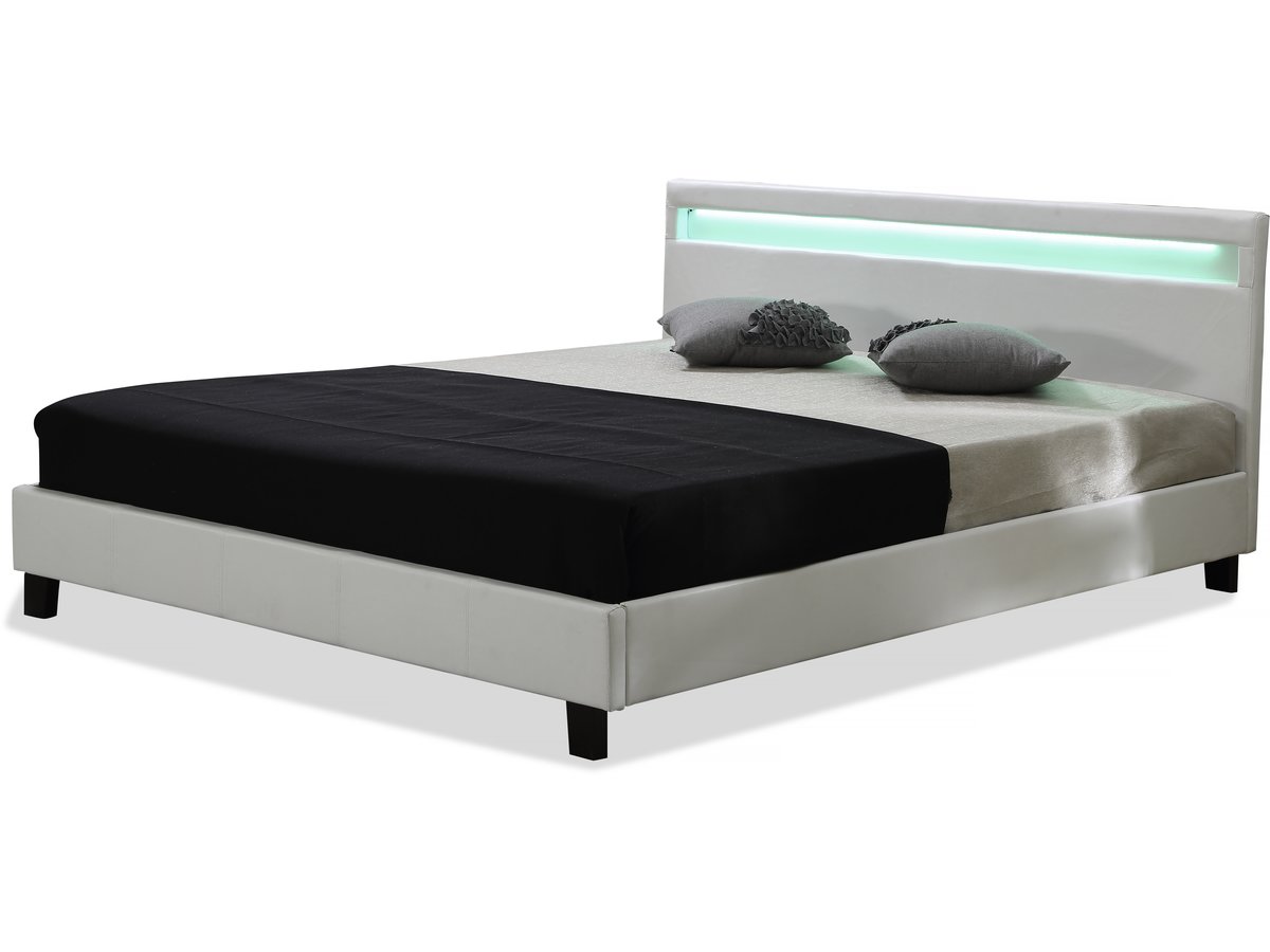 foto del prodotto habitat et jardin letto con led maria 160 x 200 cm bianco