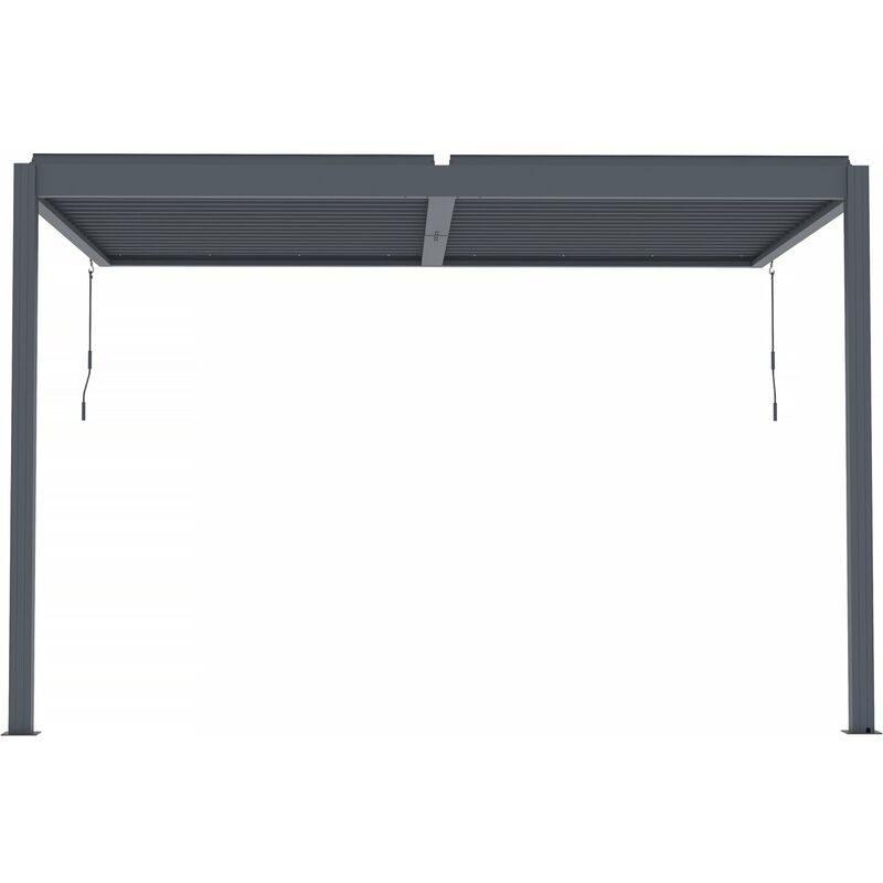 foto del prodotto habitat et jardin pergola bioclimatica addossata windsor con led 3 x 4 m antracite