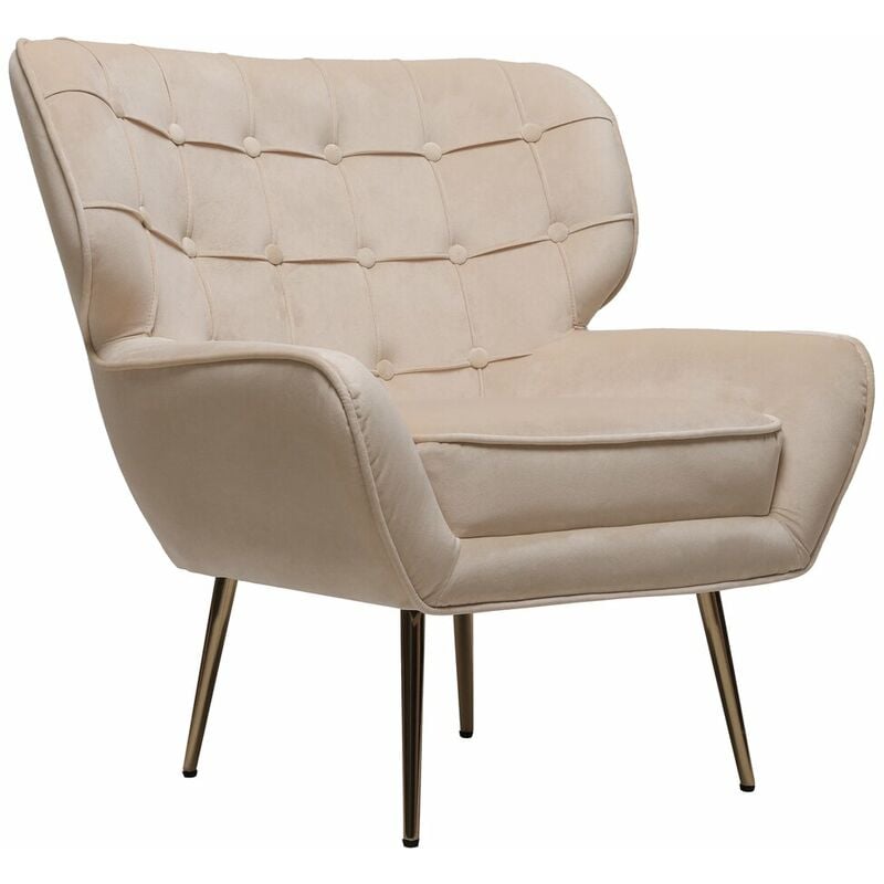 foto del prodotto habitat et jardin poltrona austin in velluto 79 x 71 x 79,5 cm beige