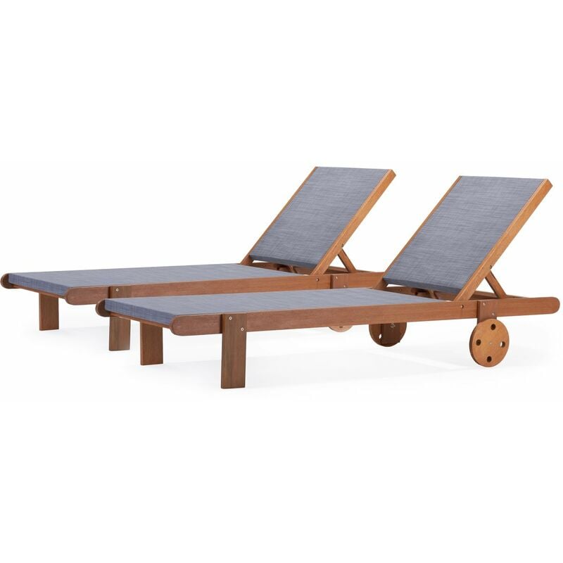 foto del prodotto habitat et jardin sdraio in legno esotico sa gon maple grigio set di 2