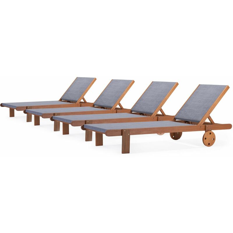 foto del prodotto habitat et jardin sdraio in legno esotico sa gon maple grigio set di 4
