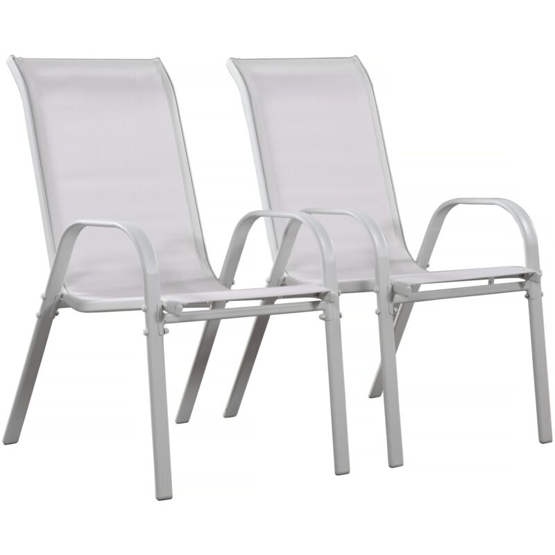 foto del prodotto habitat et jardin sedia da giardino textilene cordoba phoenix grigio chiaro set di 2