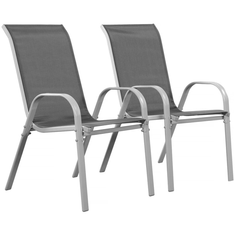 foto del prodotto habitat et jardin sedia da giardino textilene cordoba phoenix grigio scuro argentato set di 2