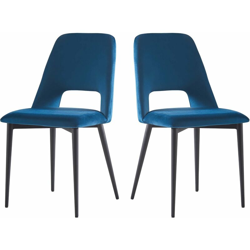 foto del prodotto habitat et jardin set di 2 sedie in velluto fedora blu scuro