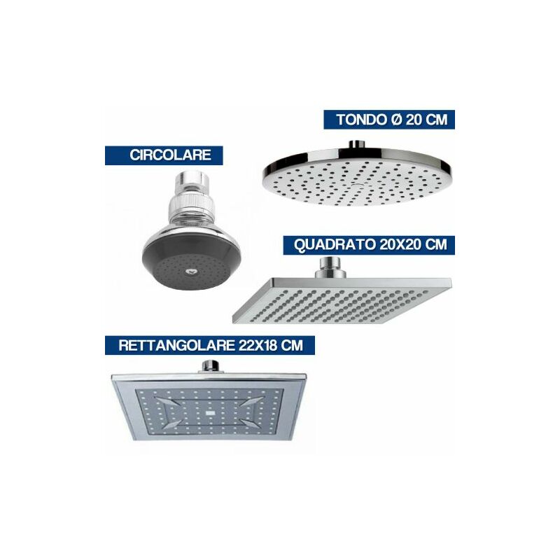 foto del prodotto habitat et jardin soffione doccia quadrato rotondo bagno effetto pioggia sottile cromato 27099v circolare 27099 