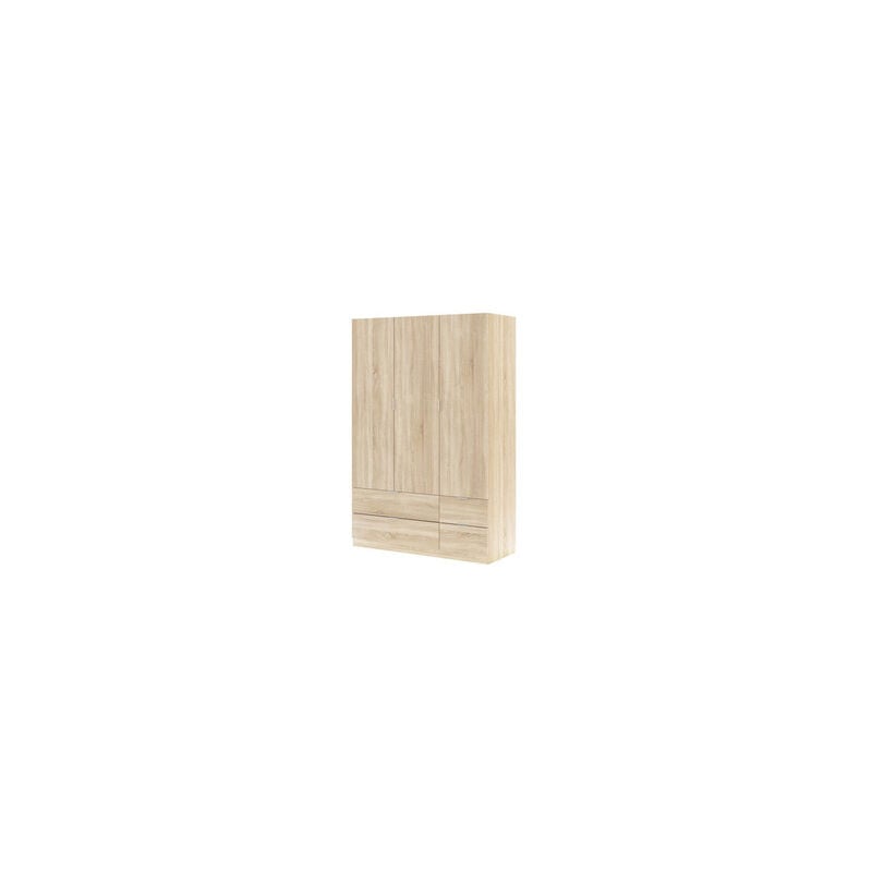 foto del prodotto habitdesign kit armadio 3 ante 4 cassetti cm. 135x52x200h rovere