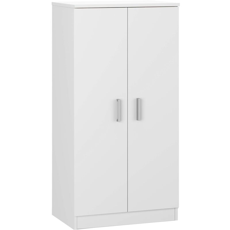 foto del prodotto habitdesign scarpiera a due ante, mobile ausiliario, modello base, finitura bianco lucido, misure 55 cm larghezza x 108 cm altezza x 36 cm
