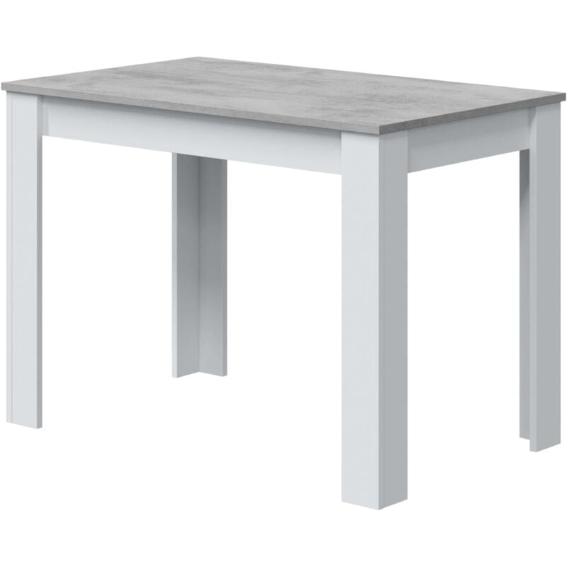 foto del prodotto habitdesign tavolino cloe per cucina o soggiorno in artik bianco e cemento dal design moderno 78x109x67 cm