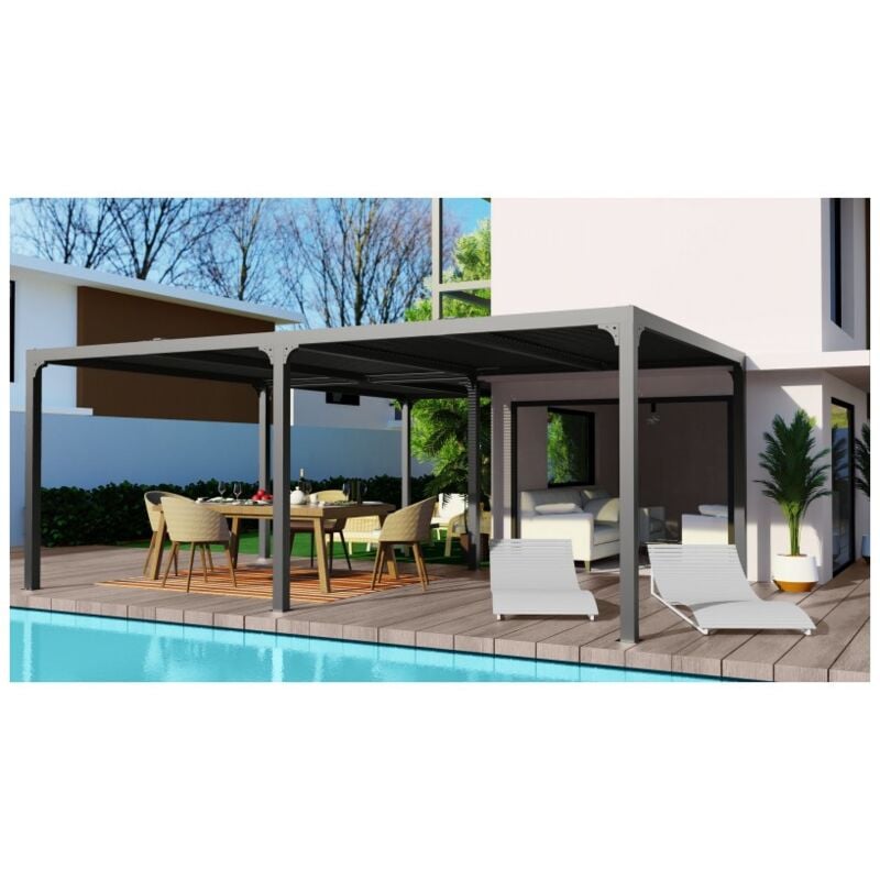 foto del prodotto habrita pergola bioclimatica a l in alluminio con apertura manuale