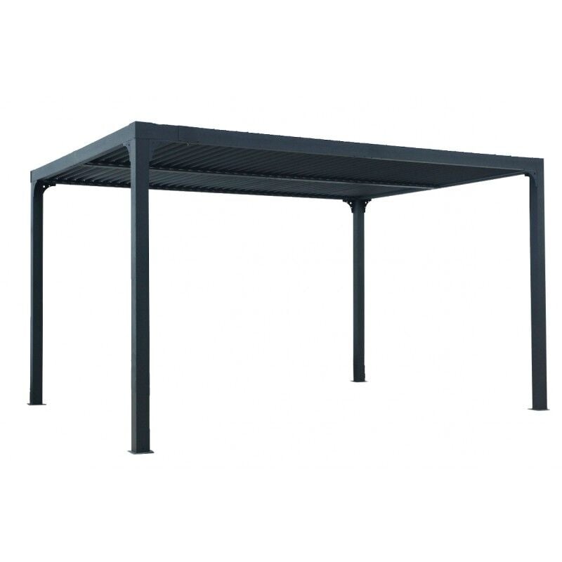 foto del prodotto habrita pergola foresta gazebo bioclimatico in alluminio, apertura manuale, 360x300 foresta