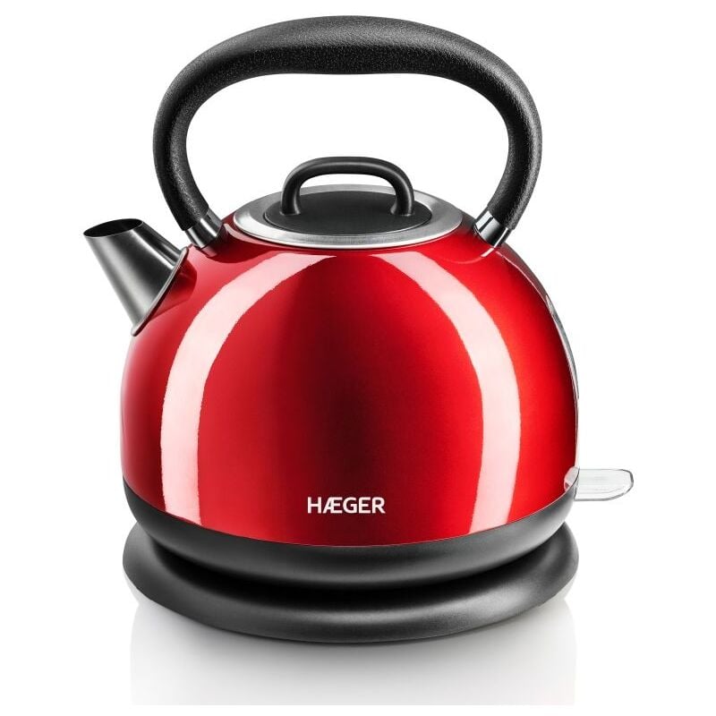 immagine 0 del prodotto haeger bollitore elettrico rosso cherry 2200w 1,7l sistema cordless corpo in acciaio inox ed elemento riscaldante nascosto base rotante a