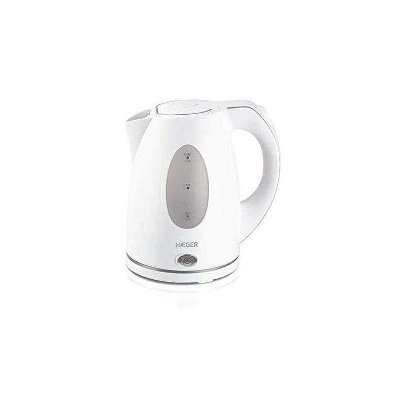 foto del prodotto haeger london bollitore elettrico da 1,5 litri, 2200 w, base girevole a 360 , elemento riscaldante nascosto in acciaio inox, protezione contro