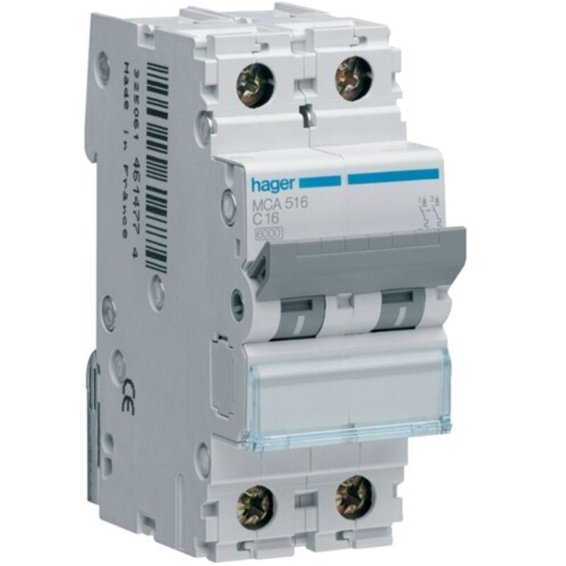 foto del prodotto hager interruttore automatico 1p n 25a 6 ka c2m cod. mca525 
