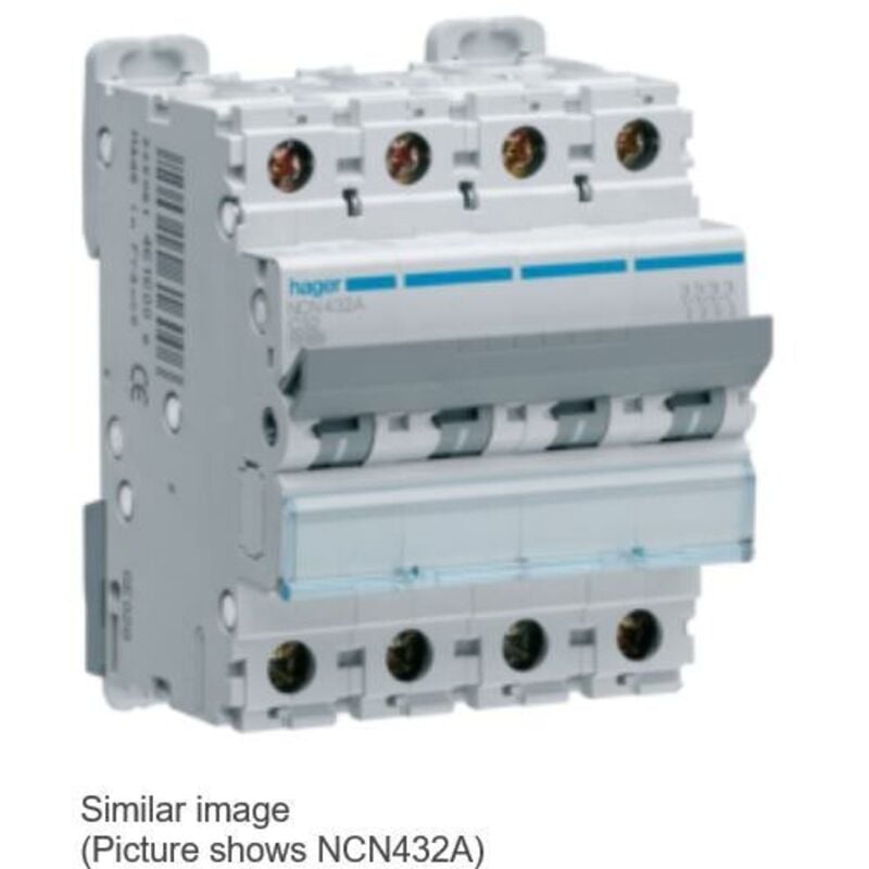 foto del prodotto hager interruttore automatico 4p 40a 10 ka c4m cod. ncn440a 