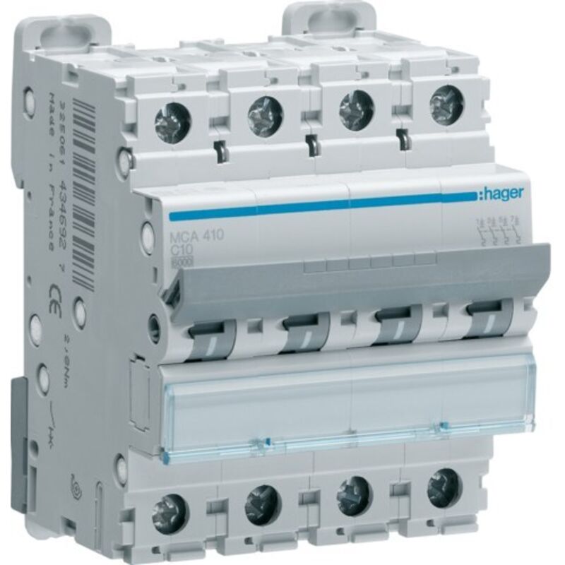 foto del prodotto hager interruttore automatico 4p 50a 6 ka c 4m cod. mca450 