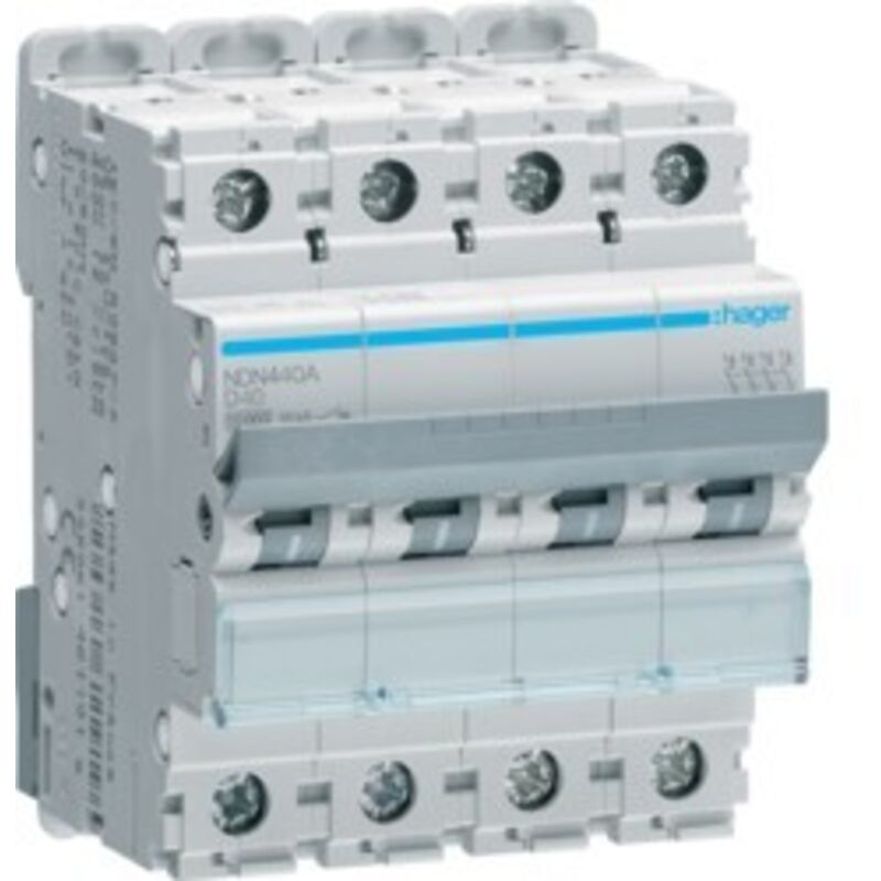 foto del prodotto hager interruttore automatico 4p 63a 10ka d 4m cod. ndn463a 