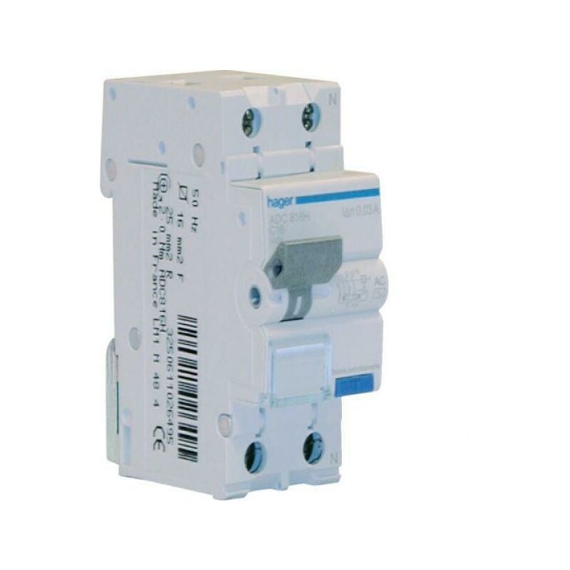 foto del prodotto hager interruttore automatico differenziale modulare 1pn 30ma ac 10a 6ka c 2 moduli