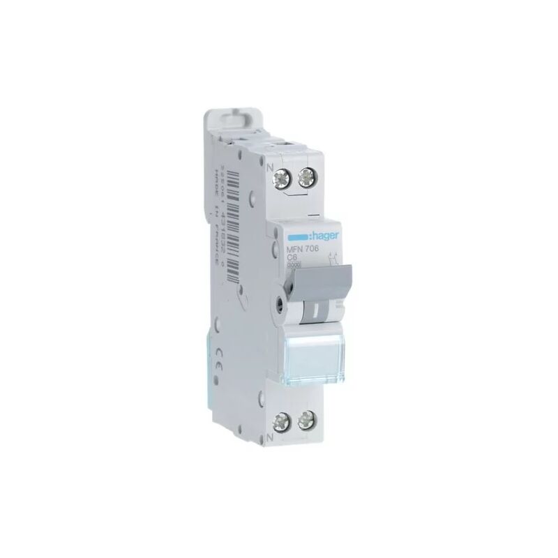 foto del prodotto hager interruttore automatico mfn706 1p n 3ka c 6a 1m