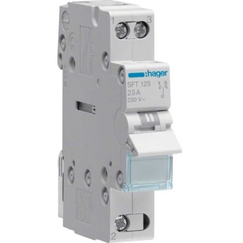 foto del prodotto hager interruttore commutatore 1 0 2 1 polo 25a 1 modulo com a sft125
