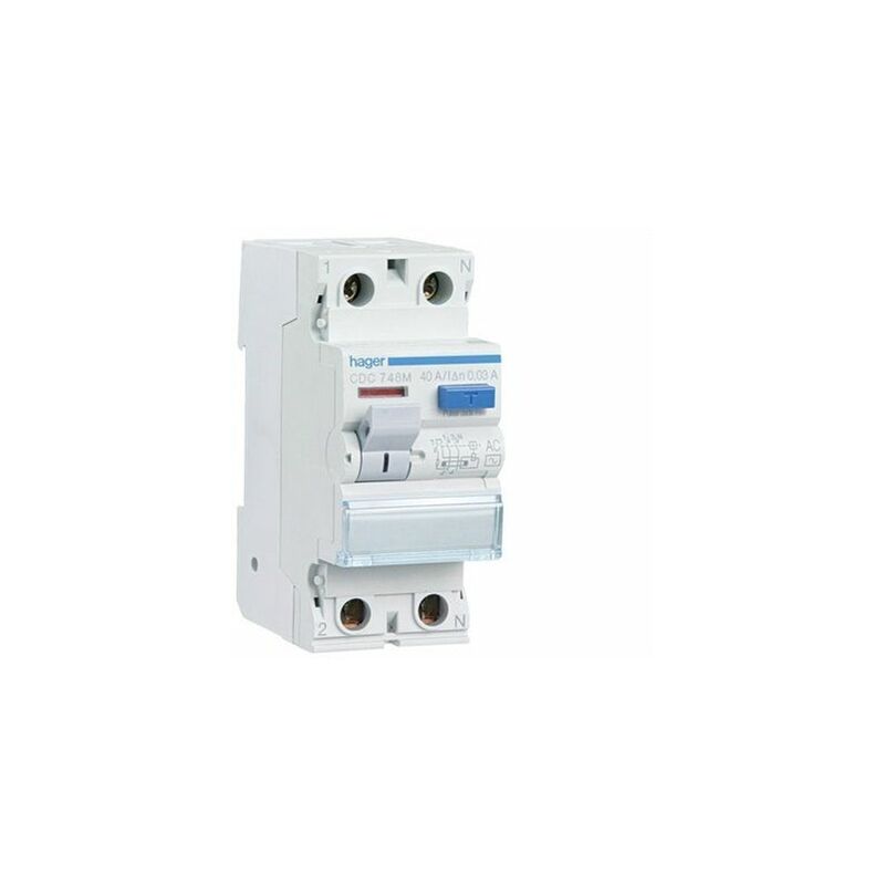 immagine 0 del prodotto hager interruttore differenziale 2p 40a 30 ma ac residenziale cdc748m