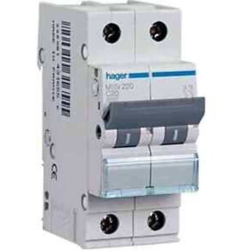 foto del prodotto hager interruttore magnentotermico automatico 1p n 20a 4.5ka c2m cod. myn520 